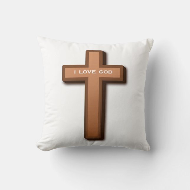 ALMOFADA "EU AMO DEUS" CRUZADO (Frente)
