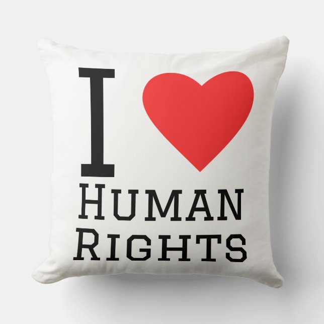 Almofada Eu amo direitos humanos (Frente)