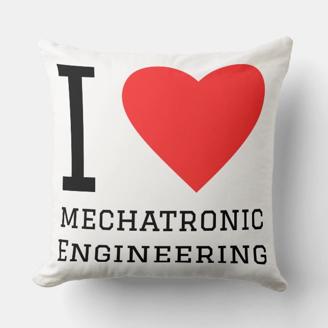 Almofada Eu amo engenharia mecatrônica (Frente)