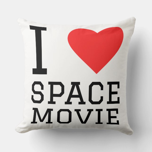 Almofada Eu amo filme espacial (Frente)