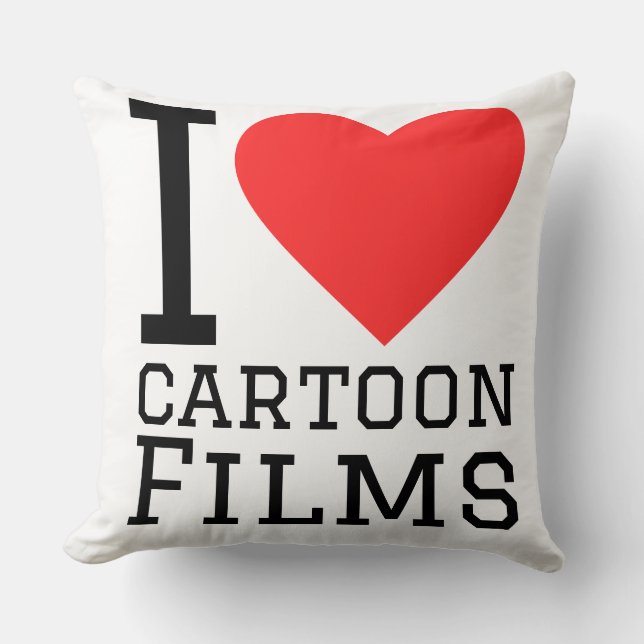 Almofada Eu amo filmes de desenho animado (Frente)