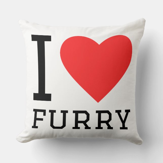 Almofada Eu amo furry (Frente)