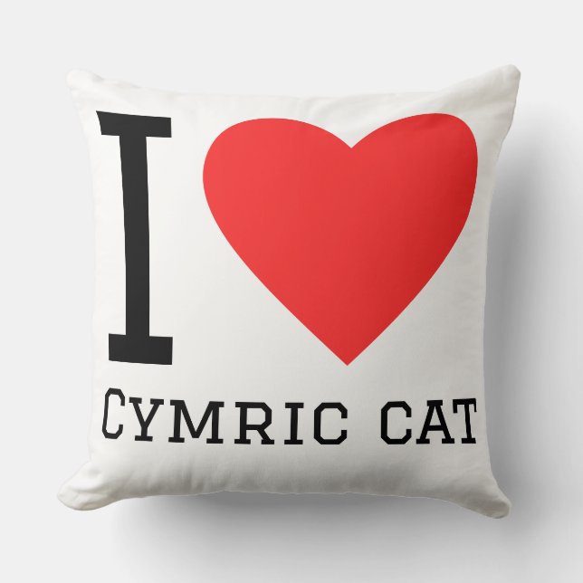 Almofada Eu amo gato cymric (Frente)