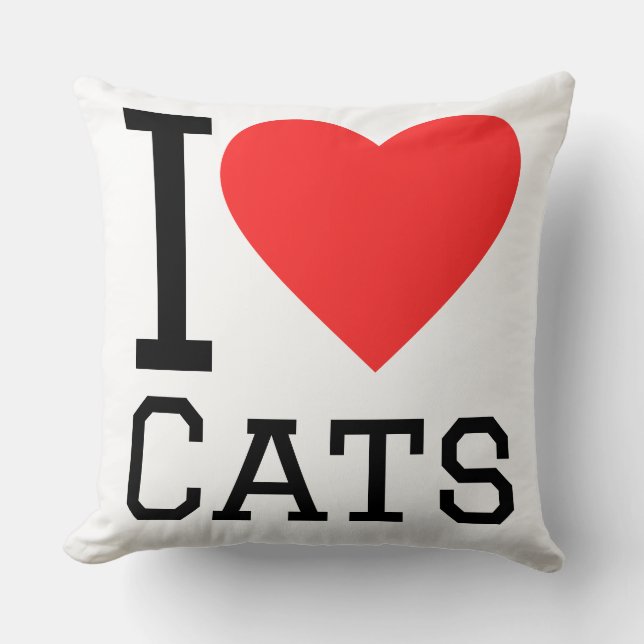 Almofada Eu amo gatos  (Frente)