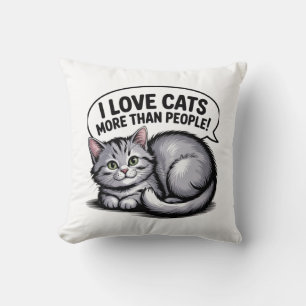Almofada Eu Amo Gatos Mais Do Que Pessoas"