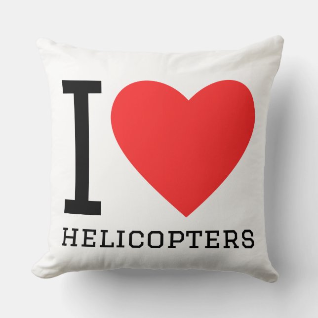 Almofada Eu amo helicópteros  (Frente)