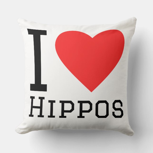 Almofada Eu amo hipopótamos (Frente)