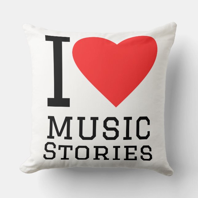 Almofada Eu amo histórias de música (Frente)