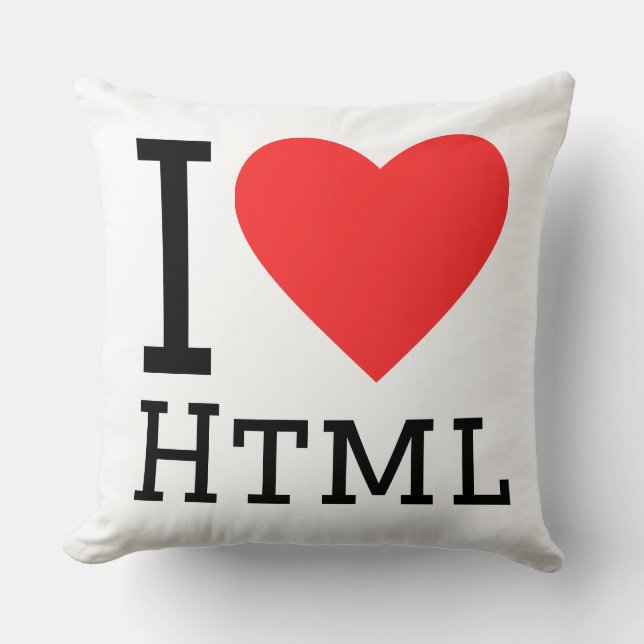 Almofada Eu amo html (Frente)