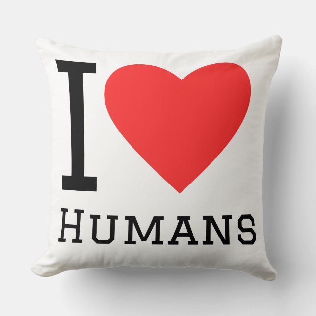 Almofada Eu amo humanos (Frente)