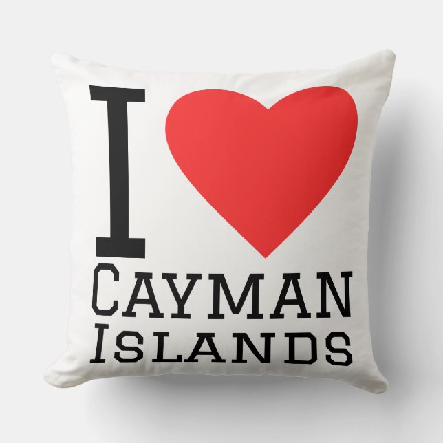 Almofada Eu amo Ilhas Cayman  (Frente)