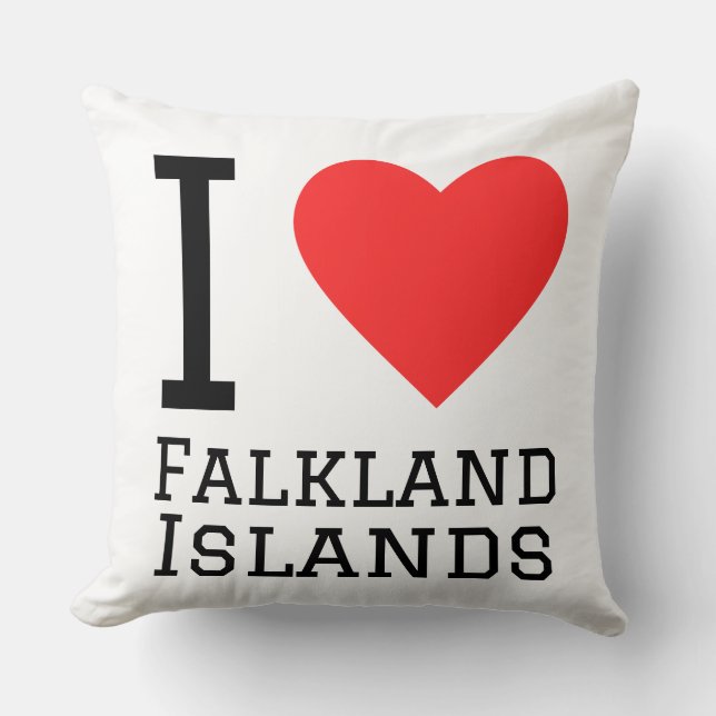 Almofada Eu amo Ilhas Falkland  (Frente)