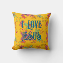 Almofada Eu Amo Jesus Fé Cristã
