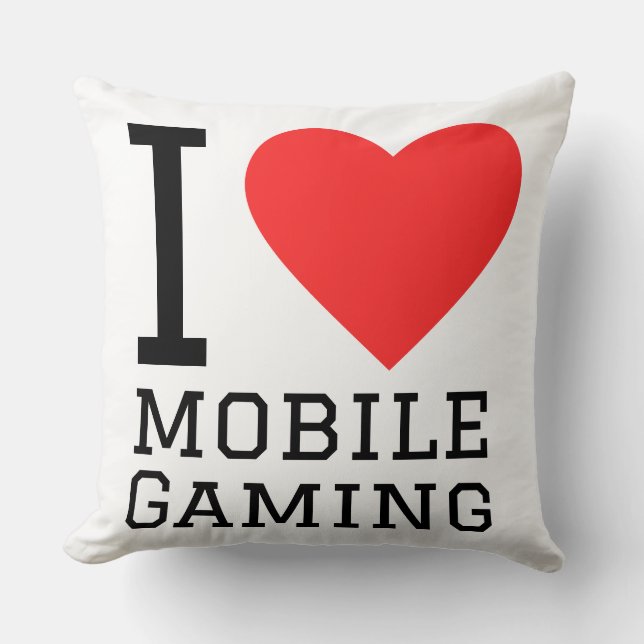 Almofada Eu amo jogos para celular (Frente)