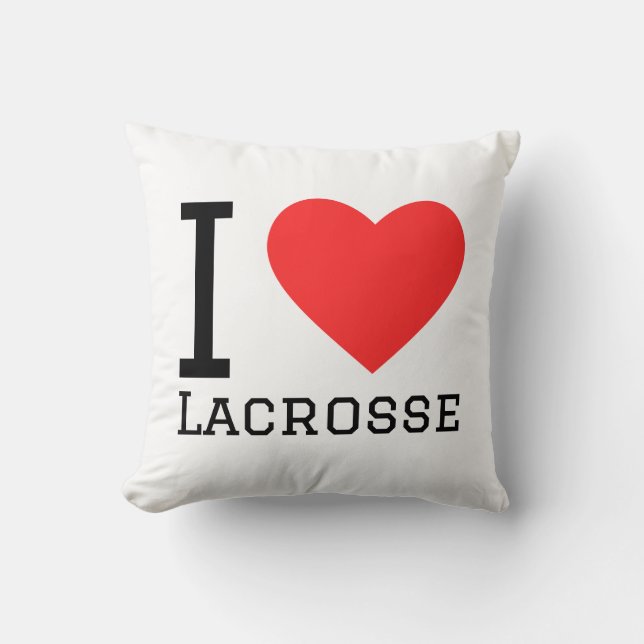 Almofada Eu amo lacrosse (Frente)