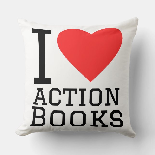 Almofada Eu amo livros de ação (Frente)