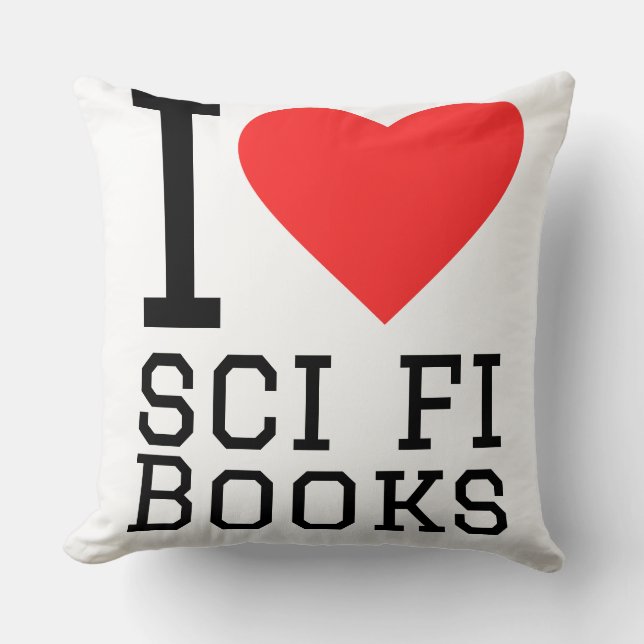 Almofada Eu amo livros de ficção científica (Frente)