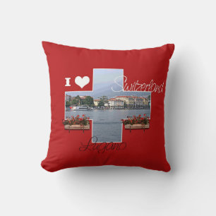 Almofada Eu amo Lugano, Suiça, Travesseiro
