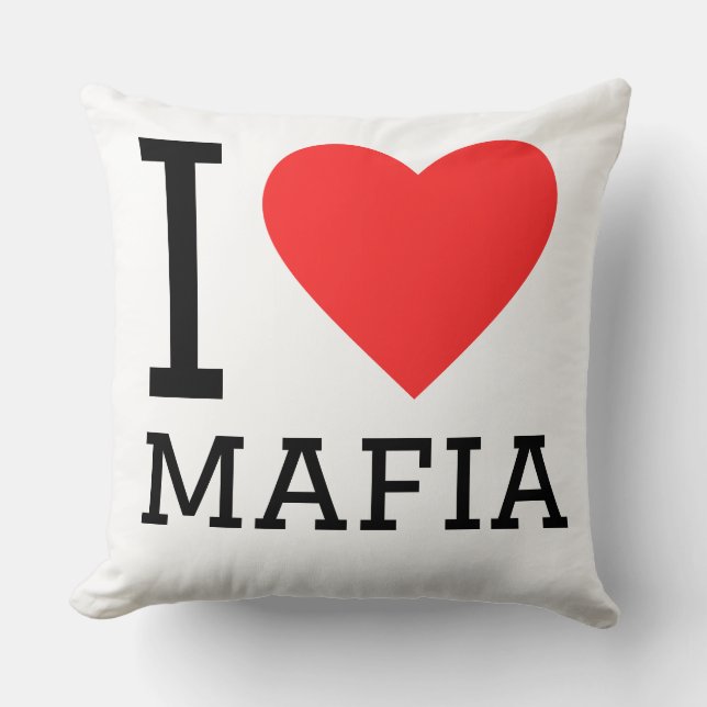 Almofada Eu amo máfia (Frente)