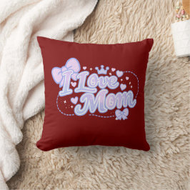 Almofada Eu Amo Mamãe – Design Kawaii Pastel