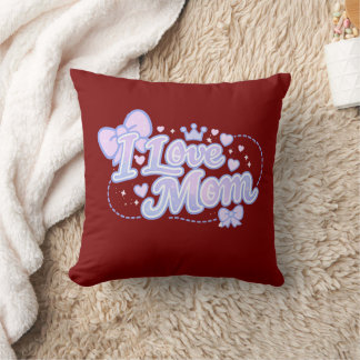 Almofada Eu Amo Mamãe – Design Kawaii Pastel