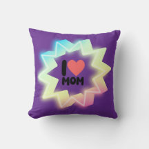 Eu Amo Mamãe Estrela Neon Colorida