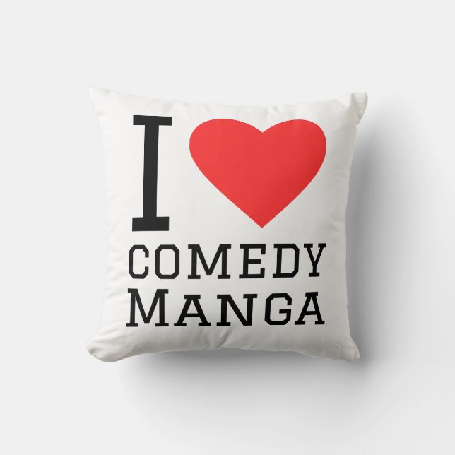 Almofada Eu amo mangá de comédia (Frente)