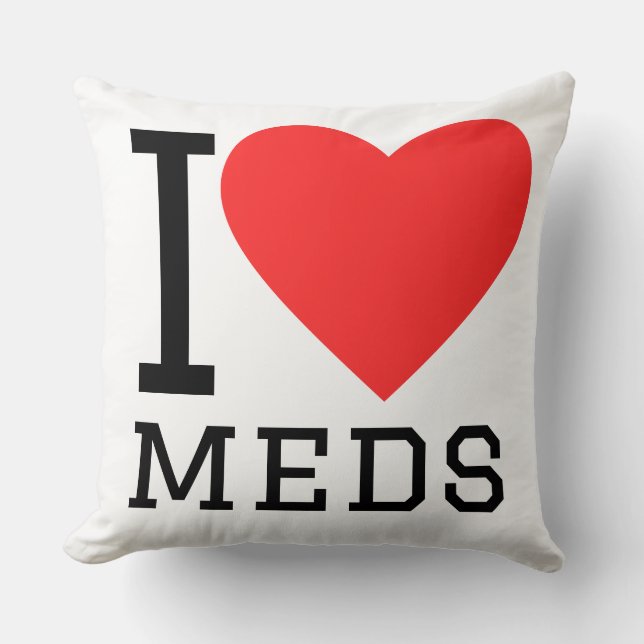 Almofada Eu amo medicamentos (Frente)