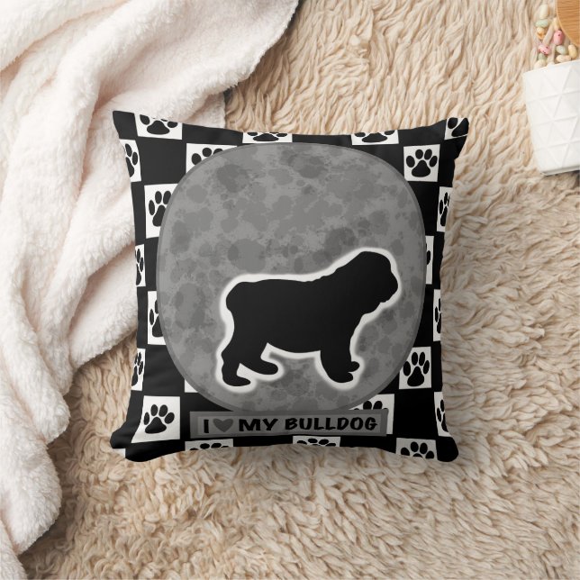 Almofada Eu Amo Meu Buldogue (Cobertor)