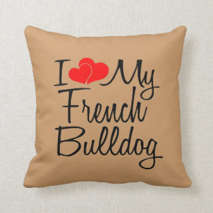 Almofada Eu Amo Meu Buldogue Francês