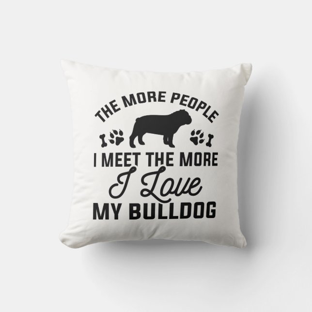 Almofada Eu Amo Meu Bulldog (Frente)