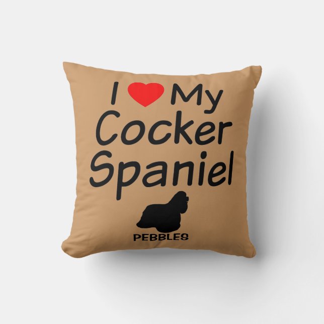 Almofada Eu Amo Meu Cachorro De Panela De Cocker (Frente)