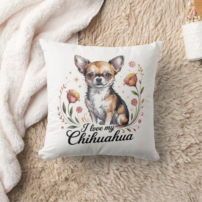 Almofada Eu amo meu chihuahua  (Cobertor)