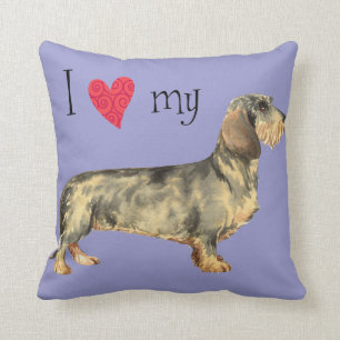 Almofada Eu amo meu Dachshund Wirehaired
