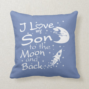 Almofada Eu amo meu filho à lua e à parte traseira