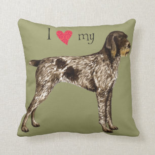 Almofada Eu amo meu ponteiro Wirehaired alemão
