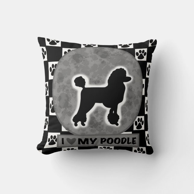 Almofada Eu Amo Meu Poodle (Frente)