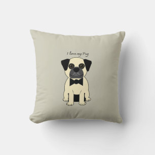 Almofada Eu Amo Meu Pug
