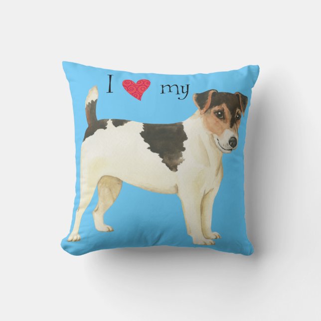 Almofada Eu amo meu Russell Terrier (Frente)