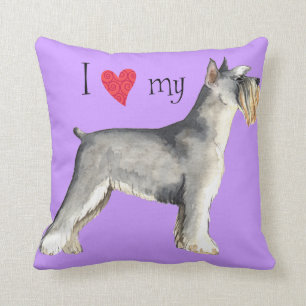 Almofada Eu amo meu Schnauzer diminuto