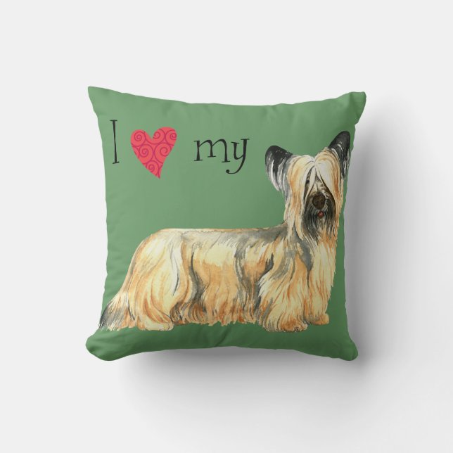 Almofada Eu amo meu Skye Terrier (Frente)