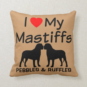 Almofada Eu Amo Meu Travesseiro De Cachorros Mastiff