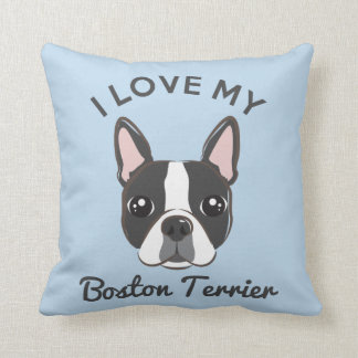 Almofada "Eu amo meu travesseiro decorativo de Boston