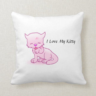 Almofada Eu amo meu travesseiro decorativo do gatinho