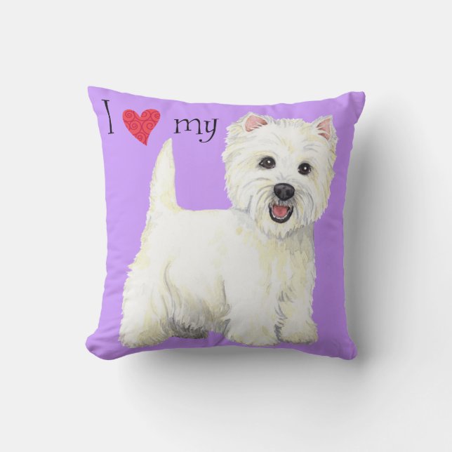 Almofada Eu amo meu Westie (Frente)