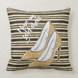 Almofada Eu amo meus calçados Dourados