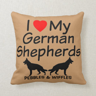Almofada Eu Amo Meus Dois German shepherd