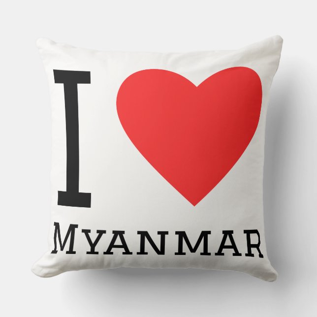 Almofada Eu amo Mianmar  (Frente)