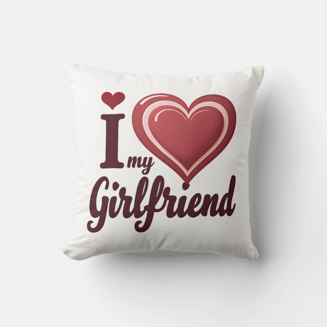 Almofada Eu Amo Minha Namorada Personalizado (Frente)
