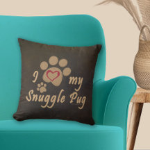 Eu Amo Minha Pegada de Pata de Pug Aconchegante